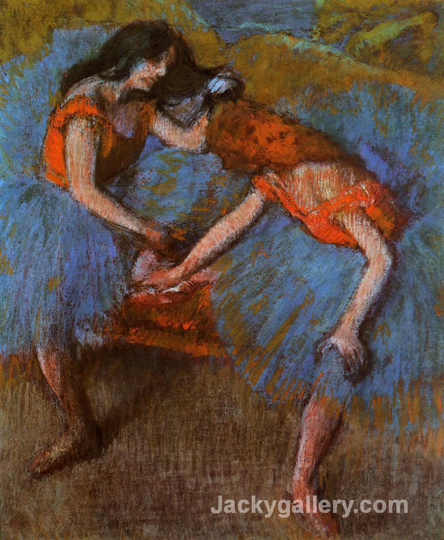Two Dancers with Yellow Corsages by Edgar Degas paintings reproduction